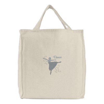 Ballerina - Dance Embroidered Tote Bags by Embroidery4U