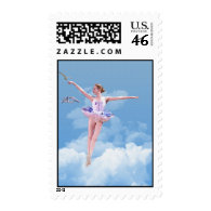 Ballerina Dancing in the Clouds Postage stamp