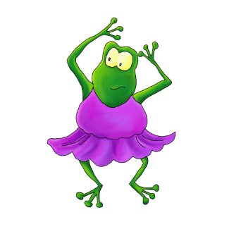 Ballerina Frog with Purple Tutu print