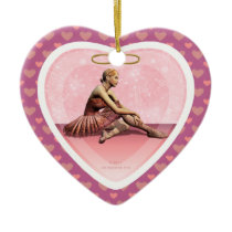 Ballerina Girl Merry Christmas Heart Ornament