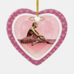 Ballerina Girl Merry Christmas Heart Ornament