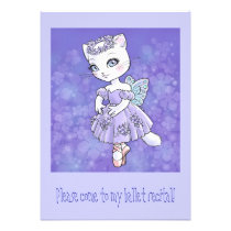 Ballerina Kitty Invitation invitations