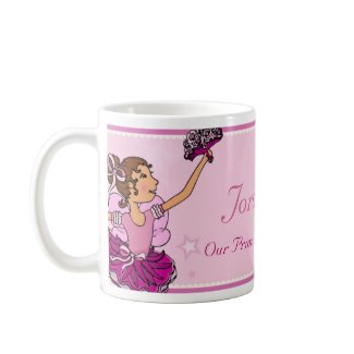Ballerina princess pink and auburn hair girl mug mug