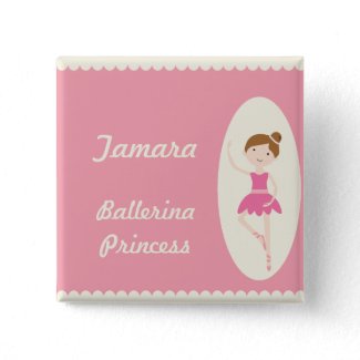 Ballerina Princess Pink Button button