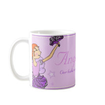 Ballerina princess purple and red hair girl mug
