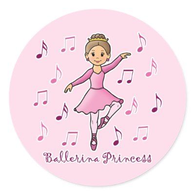 Ballerina Princess Round Sticker by princessgrafix