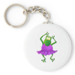 Ballerina Purple Tutu Dancing Frog Key Chains