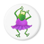 Ballerina Purple Tutu Dancing Frog Refrigerator Magnet