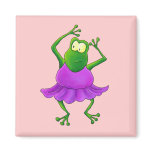 Ballerina Purple Tutu Dancing Frog Fridge Magnet