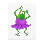 Ballerina Purple Tutu Dancing Frog Postcard