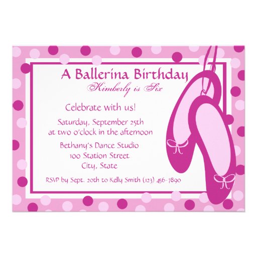 Ballerina Slippers/ Birthday Custom Invites