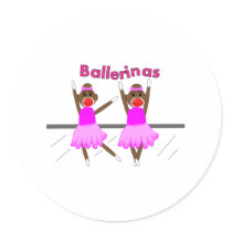 Ballerina Sock Monkeys--Adorable Design stickers by gailg1957 Ballerina Sock Monkeys--Adorable Design stickers