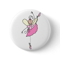 Ballerina Stick Figure Button