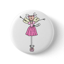 Ballerina Stick Figure Button