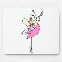 Ballerina Stick Figure Five Mousepad