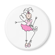 Ballerina Stick Figure Four Magnet