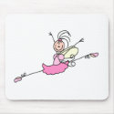 Ballerina Stick Figure One Mousepad by stick_figures Ballerina Stick Figure One Mousepad