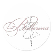 Ballerina Round Stickers