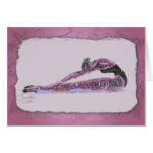 Ballerina Stretching In Pink Greeting Card
