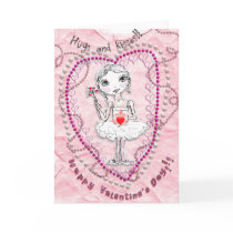 Ballerina Valentine Hugs and Kisses Cards