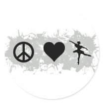 Ballet 5 round stickers