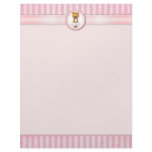 Ballet Bear Vintage Pink Candy Stripe Letterhead