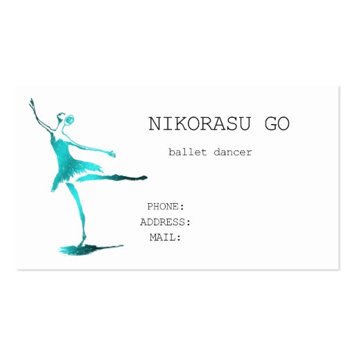 ballet dancer business card template (front side)