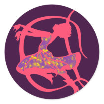 Ballet dancer clench more dancer round stickers