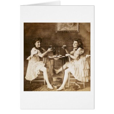 Ballet Dancers Drinking Beer - Vintage Stereoview Cards by scenesfromthepast
