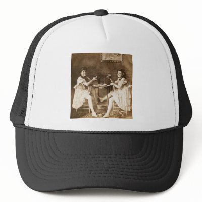 Ballet Dancers Drinking Beer - Vintage Stereoview Trucker Hats by scenesfromthepast