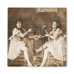 Ballet Dancers Drinking Beer - Vintage Stereoview Fridge Magnet