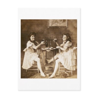 Ballet Dancers Drinking Beer - Vintage Stereoview Postcard by scenesfromthepast