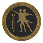 BALLET DANCERS ROUND STICKER