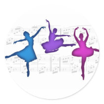 Ballet Day Ballerinas Round Sticker