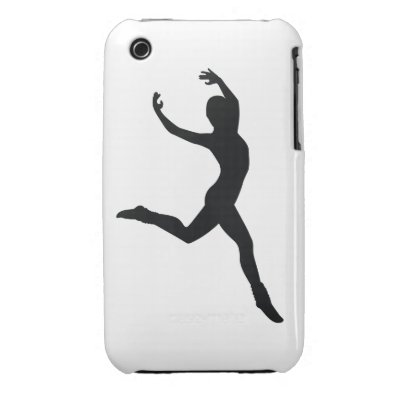 Ballet Elegant Dancing Black Silhouette iPhone 3 Cases