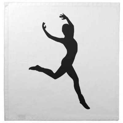 Ballet Elegant Dancing Black Silhouette Napkins