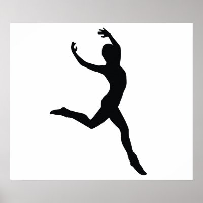 Ballet Elegant Dancing Black Silhouette Posters
