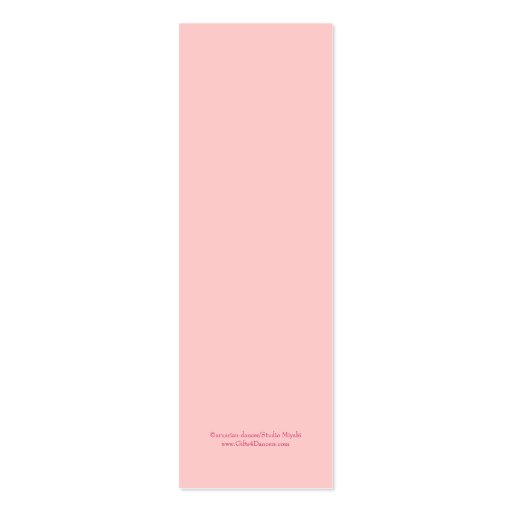 Ballet Fairy Bookmark (customizable) Business Card Templates (back side)
