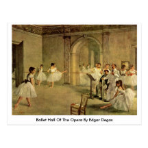 Ballet Hall Of The Opera By Edgar Degas Postcards