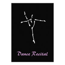 Ballet or Dance Recital Black and Pink Custom Invite
