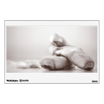 Ballet Pointe Shoes on Dance Floor Template Room Sticker