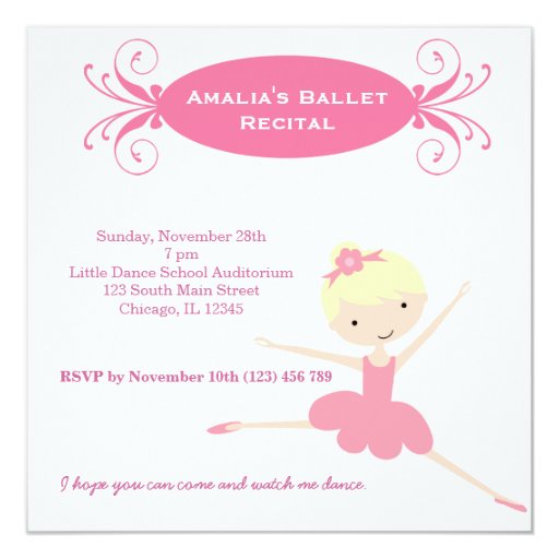 Ballet Recital Card | Zazzle