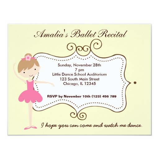 Ballet Recital Card | Zazzle