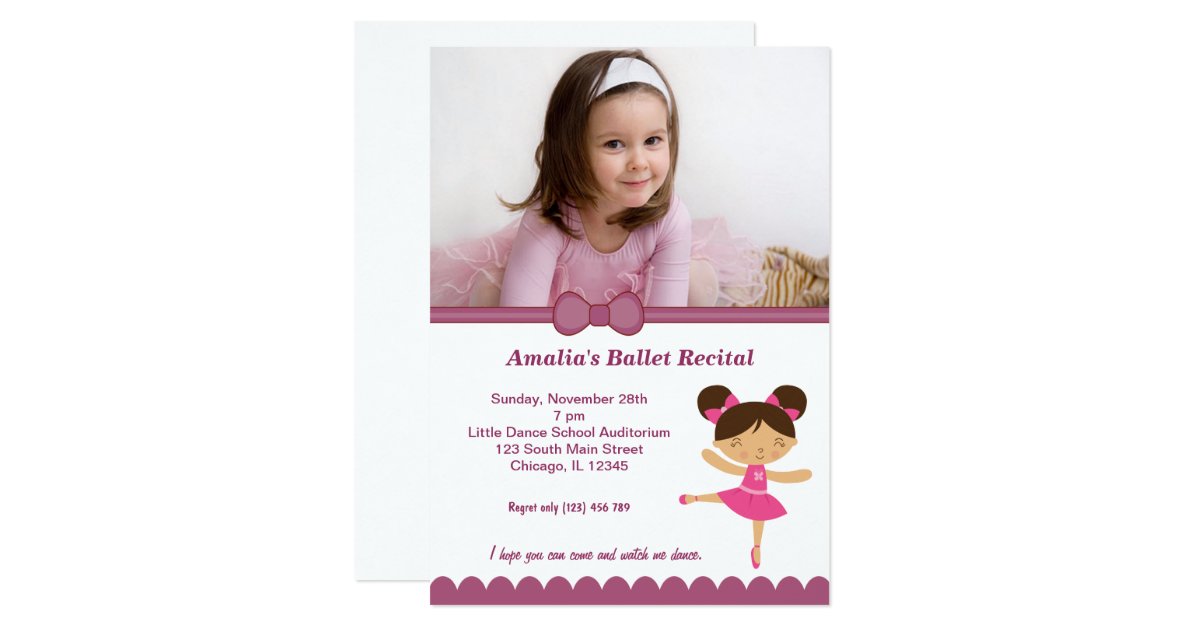 Ballet Recital Card | Zazzle