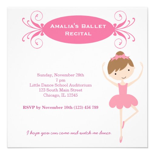 Ballet Recital Custom Invitation