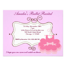 Ballet Recital Custom Invitations