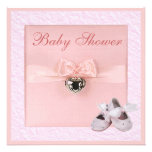 Ballet Shoes & Locket Girls Pink Baby Shower Announcement