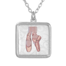 Ballet Slippers Toe Shoes Personalized Necklace