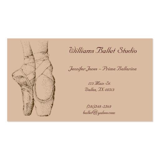 Ballet Studio Business Card (front side)