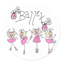 Ballet T-shirts and Gifts Round Stickers